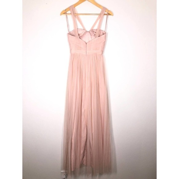 Amsale Aisha Gown Blush Halter Neckline Chiffon US 0 - Picture 6 of 12